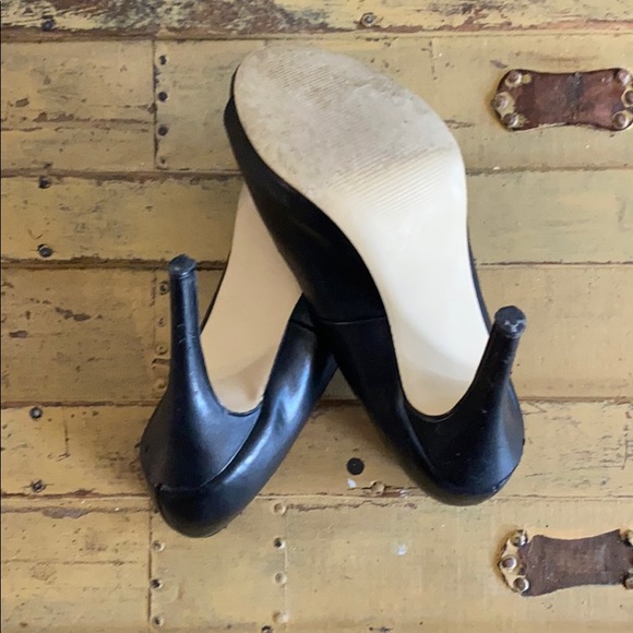 👡 ASOS BLACK VEG LEATH PEEP TOE HIGH HEELS 9 M - Picture 10 of 11